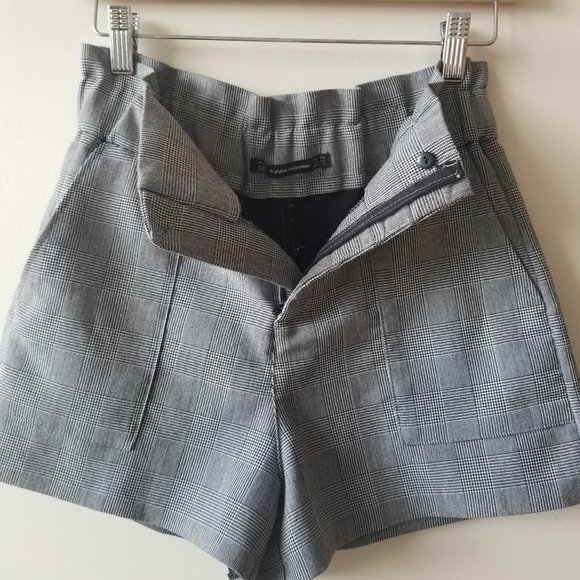 Zara Trafaluc Women's Grey Plaid Shorts XS - Picture 6 of 9